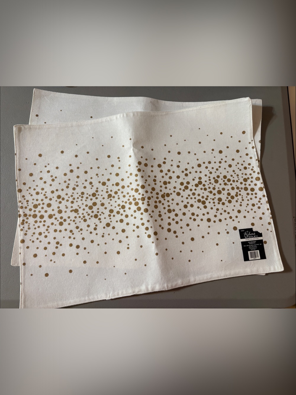 Gold Dot Placemats - set of 2 cream and Gold